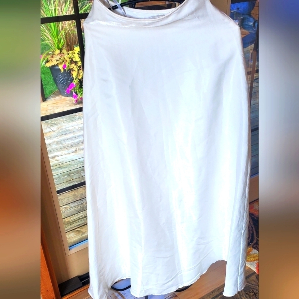 Jessica McClintock Vintage Millennium 2000 White Sz. 4 Flared Lined Maxi Skirt‎
